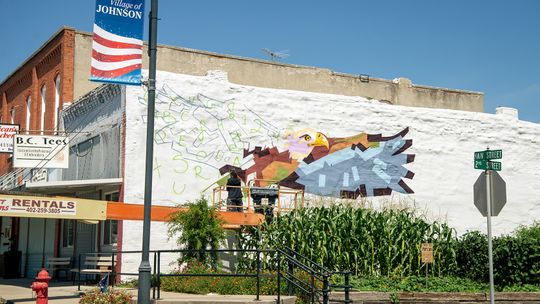 Bald Eagle Mural Brightens Johnson's Main Street