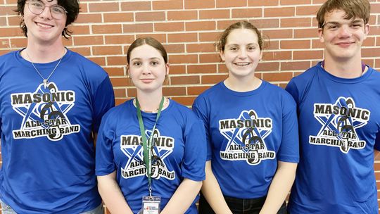 Quartet of AHS Student-Instrumentalists In Masonic All-Star Marching Band