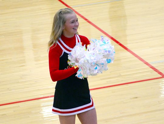 Cheering on the Bulldogs is Grace Synder