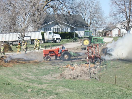 Hay Bale Fire Slows Traffic On Highway 75