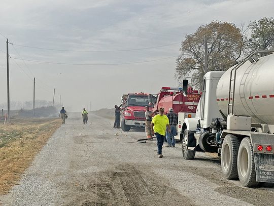 Wildfire East of Johnson Burns Across Almost Three Miles of Farmland