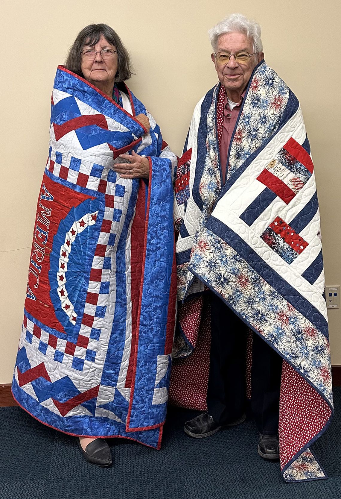 George, Elizabeth Kentner Saluted For Military Service With Quilts of Valor