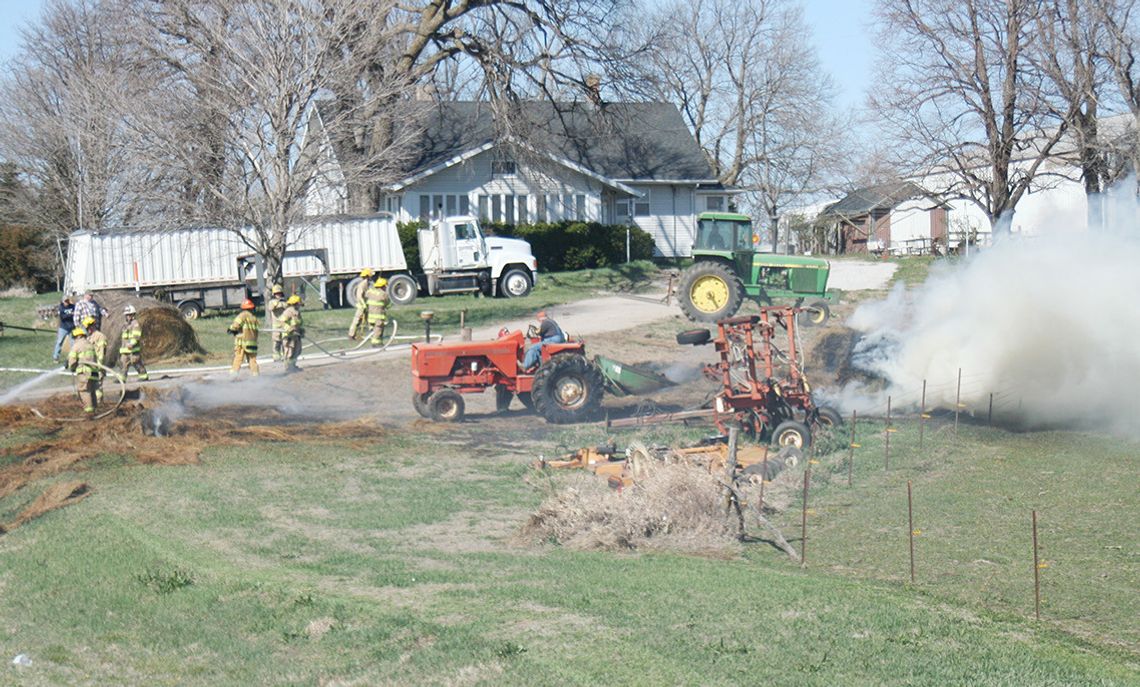 Hay Bale Fire Slows Traffic On Highway 75