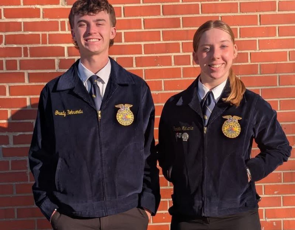 Johnson-Brock FFA’s Charlotte Metschke, Katelyn Melvin State Qualifiers in Leadership Development Events
