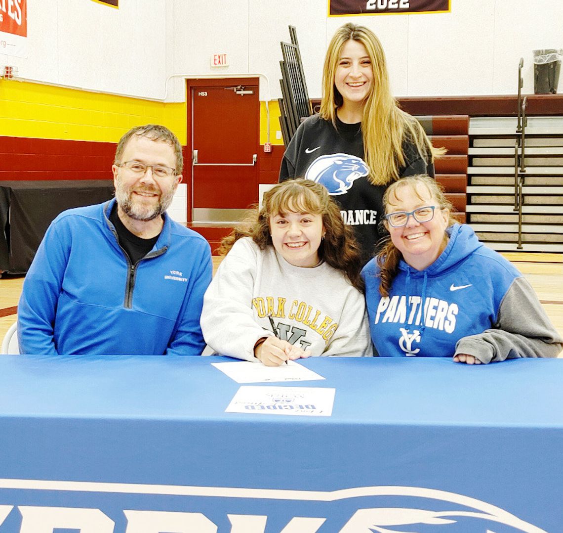 Matkins Signs Letter for Cheerleading and Theatre at York University