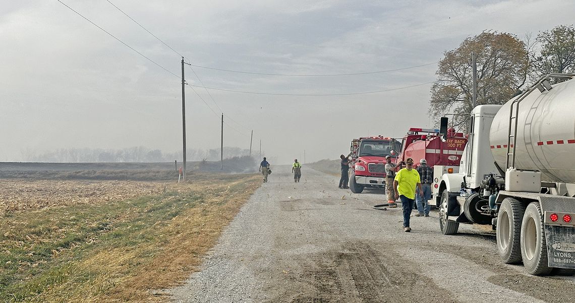 Wildfire East of Johnson Burns Across Almost Three Miles of Farmland